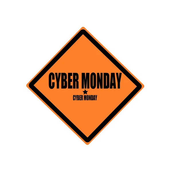 Cyber hétfő fekete bélyegzőszöveg narancssárga háttér — Stock Fotó
