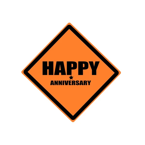 Happy anniversary black stamp text on orange background — Stock Photo, Image