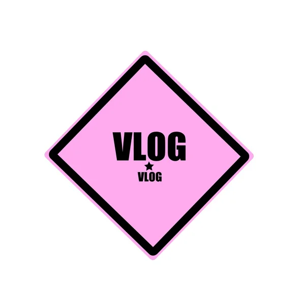 Vlog texto carimbo preto no fundo rosa — Fotografia de Stock