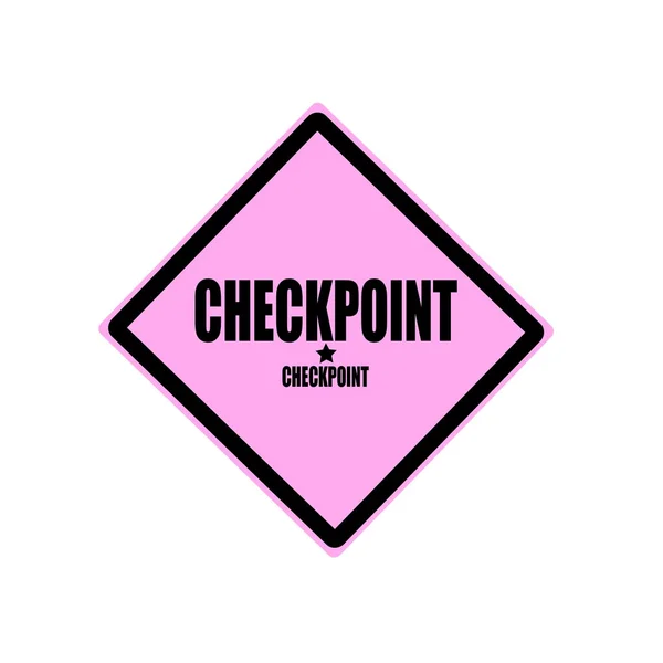 Checkpoint testo timbro nero su sfondo rosa — Foto Stock