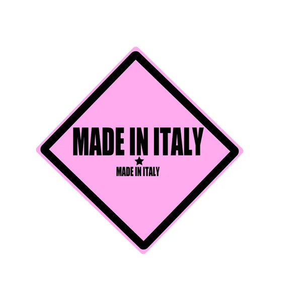 Made in italy timbro nero testo su sfondo rosa — Foto Stock