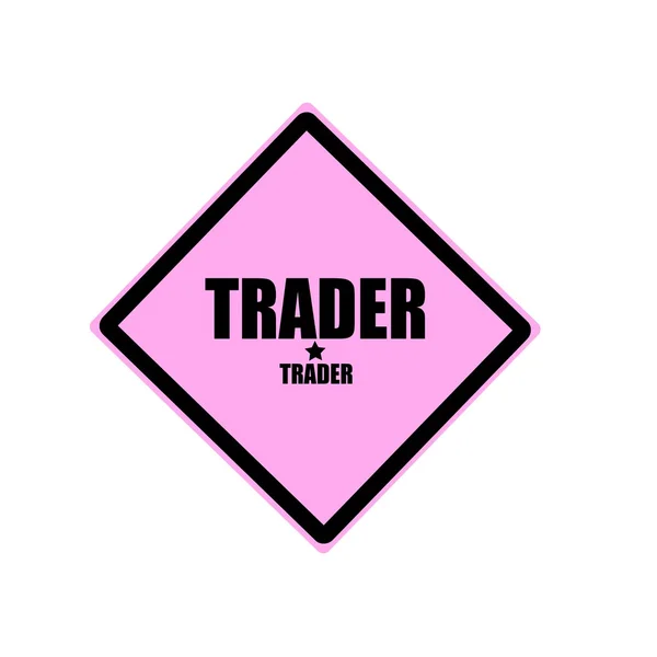 Trader testo timbro nero su sfondo rosa — Foto Stock