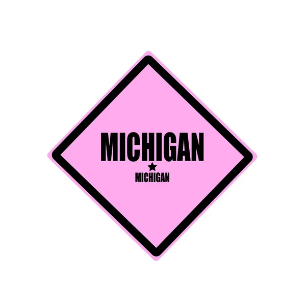 密歇根州黑戳文本在粉红色的背景上 — 图库照片