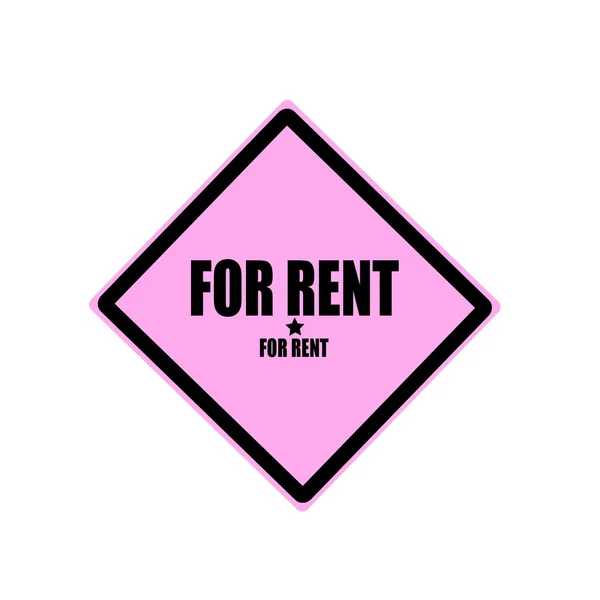 For rent black stamp text on pink background — Stock Photo, Image