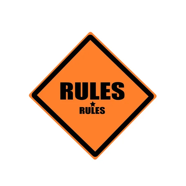 Κανόνες σφραγίδα μαύρο κείμενο σε πορτοκαλί φόντο — Φωτογραφία Αρχείου