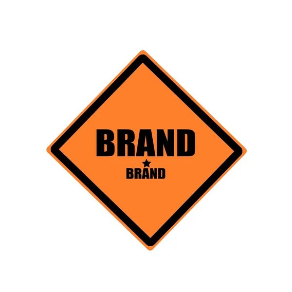 Brand black stamp text on orange background — Stock Photo, Image