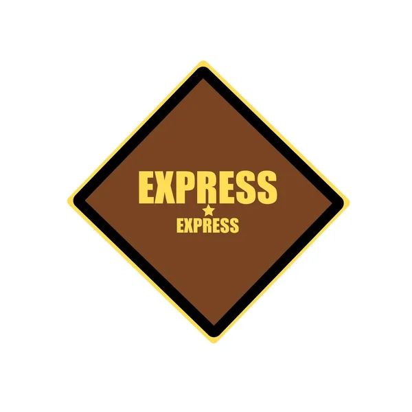Express żółty znaczek tekst na brązowym tle — Zdjęcie stockowe