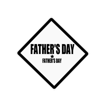 Babalar günü siyah damga metni beyaz arka plan üzerinde