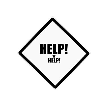 Beyaz arka planda siyah damga metni yardım