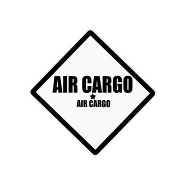 Kargo siyah damga metni beyaz arka plan üzerinde hava