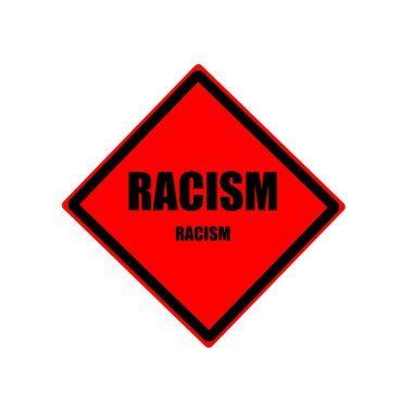 Irkçılık siyah Damga metni kırmızı zemin üzerine