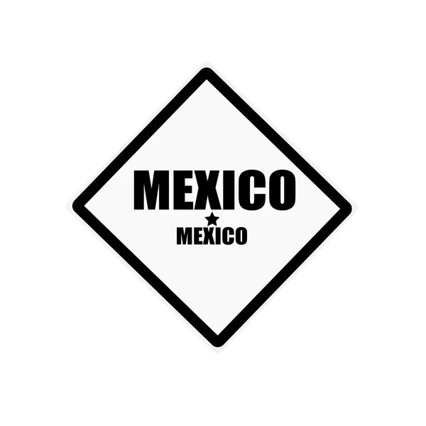 MEXIQUE timbre noir texte sur fond blanc — Photo