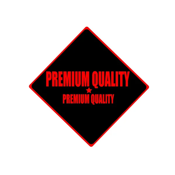 Premium quality red stamp text on black background — Stock Photo, Image