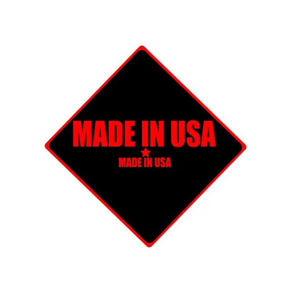 Made in USA red stamp text on black background — Stock Photo, Image