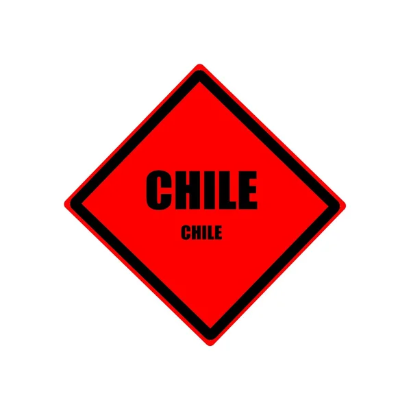 Tekst czarny znaczek Chile na czerwonym tle — Zdjęcie stockowe
