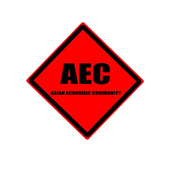 AEC Azji Wspólnoty Gospodarczej czarny znaczek tekst na czerwonym tle — Zdjęcie stockowe