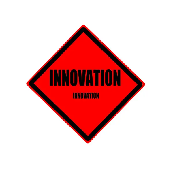 Innovation black stamp text on red background — Stock Photo, Image