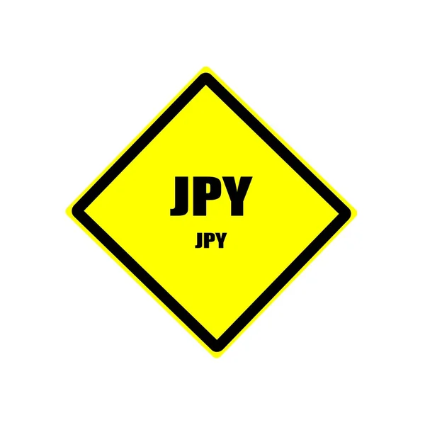 Tekst czarny znaczek JPY na żółtym tle — Zdjęcie stockowe