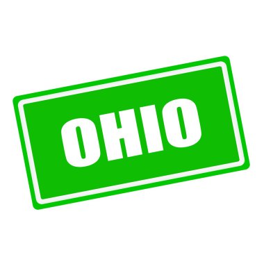 Ohio beyaz damga metni yeşil zemin üzerine