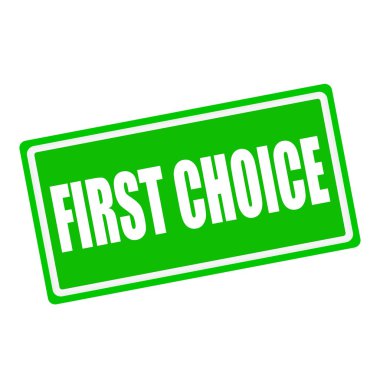 İlk seçim beyaz pul metin üzerinde yeşil arka plan