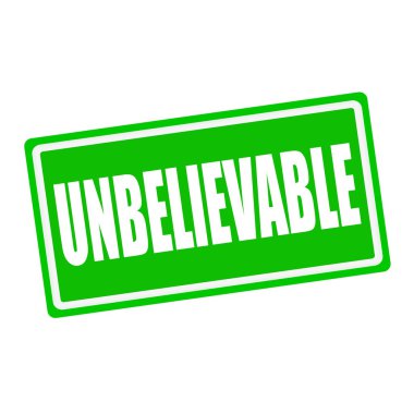 Yeşil arka plan üzerinde inanılmaz beyaz Damga metni