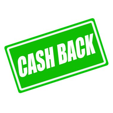 Yeşil arka plan üzerinde beyaz damga metni nakit geri