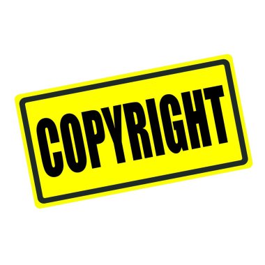 telif hakkı arka damga metni sarı zemin üzerine