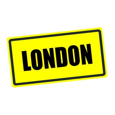 Londra geri damga metni sarı zemin üzerine