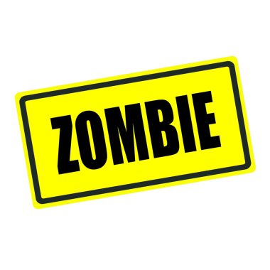 zombi geri damga metni sarı zemin üzerine
