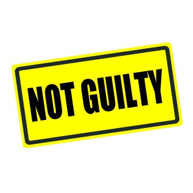 suçsuz arka damga metni sarı zemin üzerine