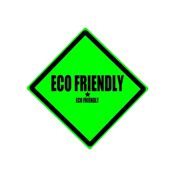 Eco friendly černé razítko text na zeleném pozadí — Stock fotografie