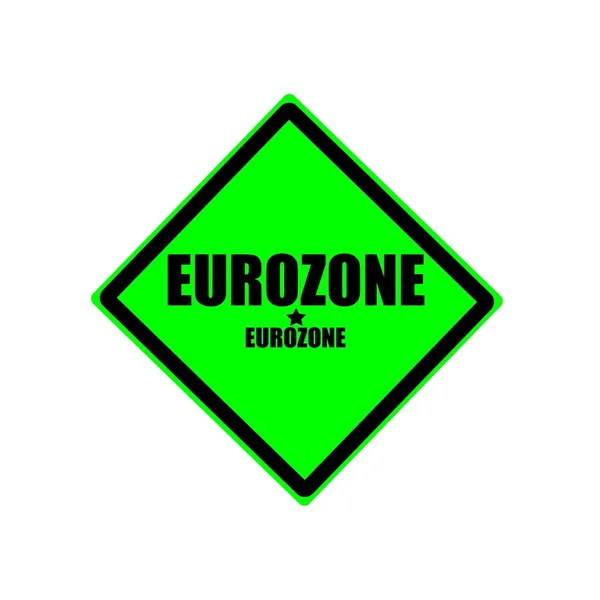 Eurozóna černé razítko text na zeleném pozadí — Stock fotografie
