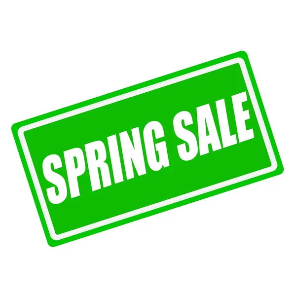 Primavera venda branco carimbo texto no fundo verde — Fotografia de Stock