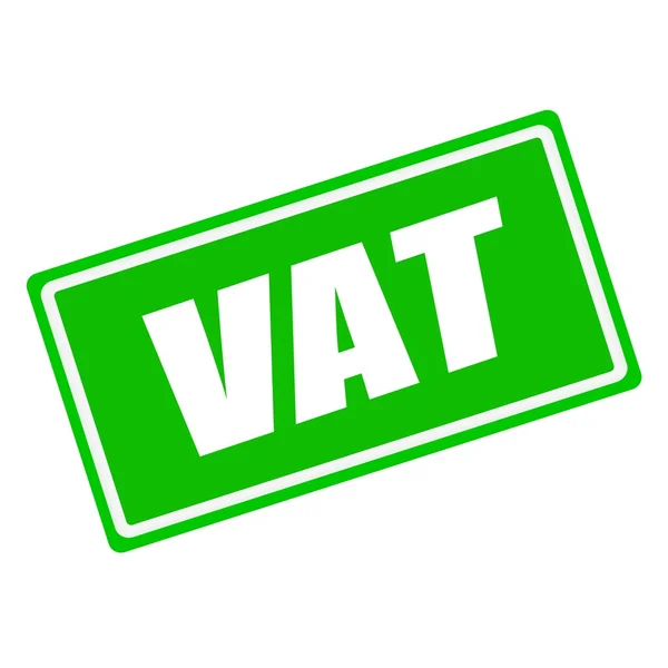 Tekstu stempla VAT biały na zielonym tle — Zdjęcie stockowe