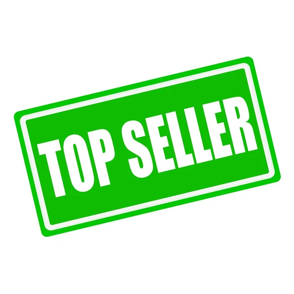 Top vendedor branco carimbo texto no fundo verde — Fotografia de Stock
