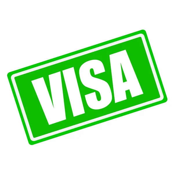 Текст с белой печатью VISA на зеленом фоне — стоковое фото