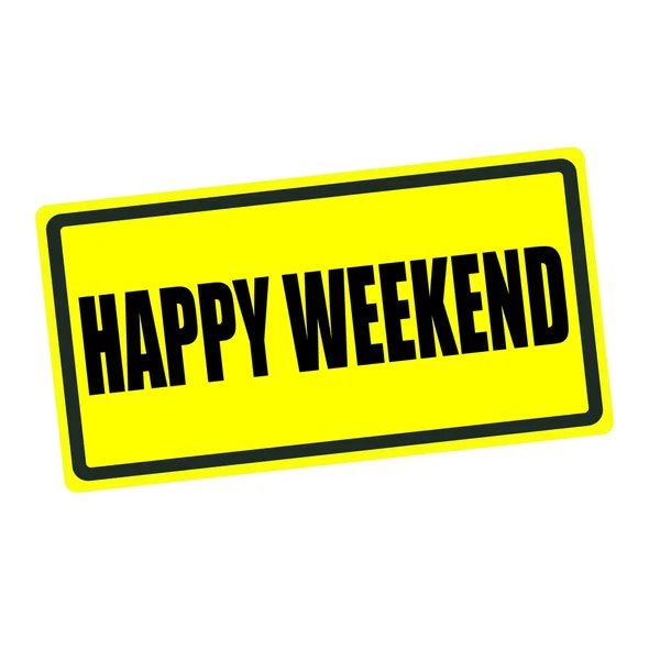 Happy weekend back stamp text on yellow background — Stock Photo, Image