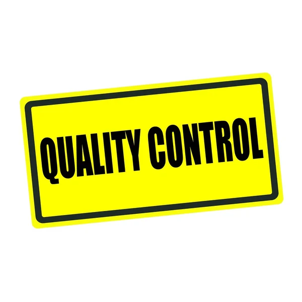 Quality control back stamp text on yellow background — Stock Photo, Image