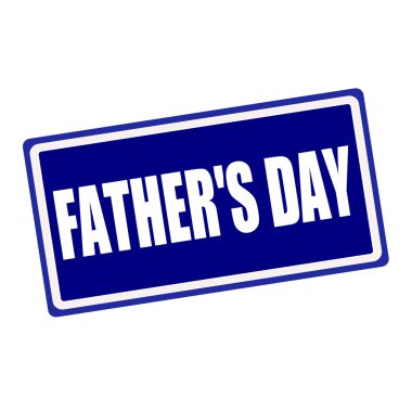 Babalar günü beyaz damga metni mavi zemin üzerine