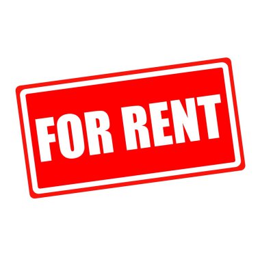 Kiralık beyaz damga metni için kırmızı kağıt üzerinde