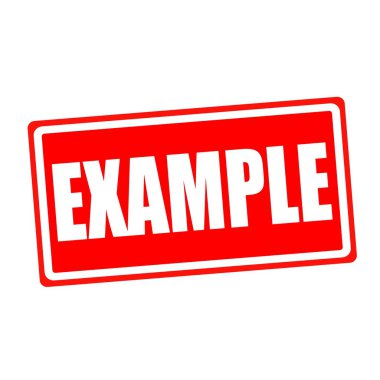 örnek beyaz damga metni kırmızı kağıt üzerinde