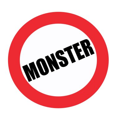 Canavar siyah damga metni beyaz