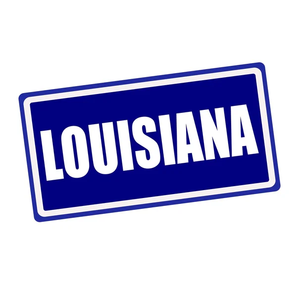Luisiana texto de sello blanco sobre fondo azul — Foto de Stock