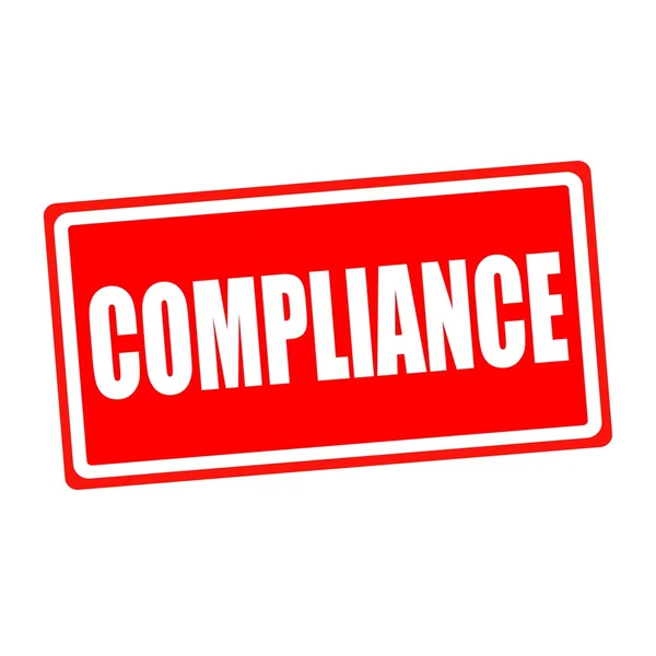 Compliance white stamp text on red backgroud — Stock Photo, Image