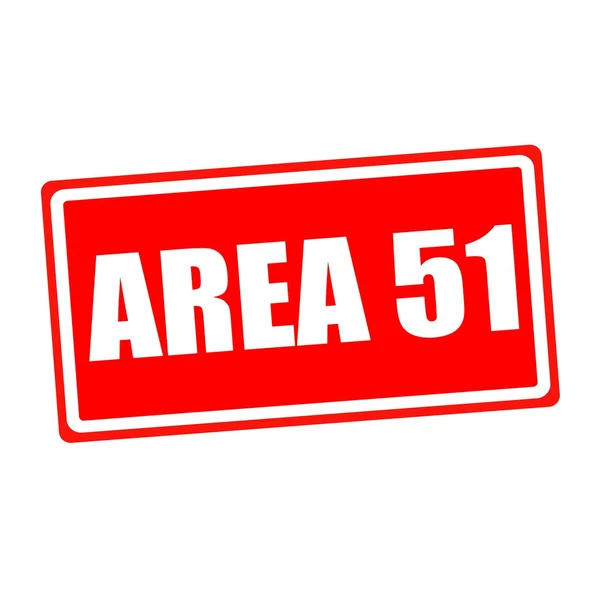 Area 51 weißer Stempeltext auf rotem Hintergrund — Stockfoto