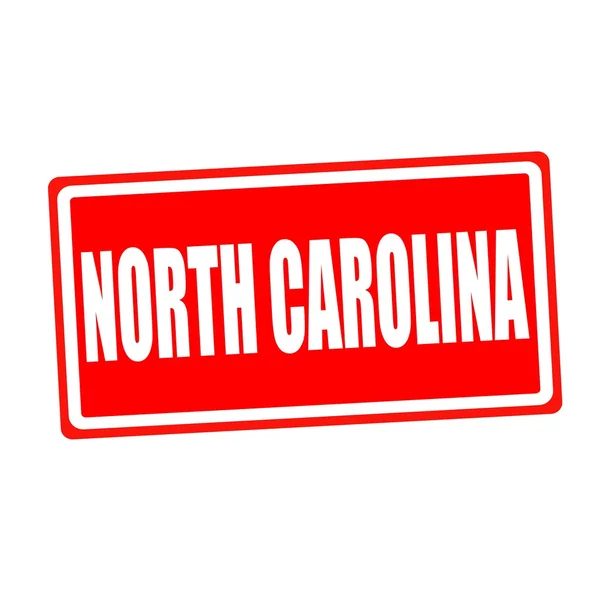 North carolina white stamp text on red backgroud — Stock Photo, Image