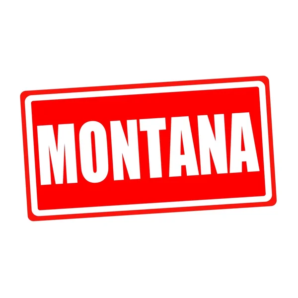 Montana texto de sello blanco en fondo rojo — Foto de Stock
