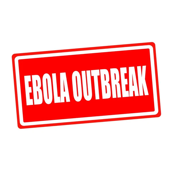 Ebola utbrott vit stämpel text på röd backgroud — Stockfoto