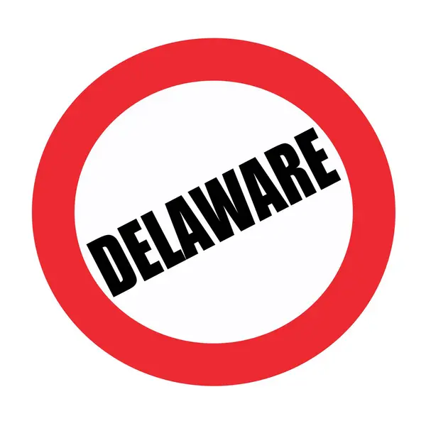 Delaware texto de sello negro en blanco —  Fotos de Stock