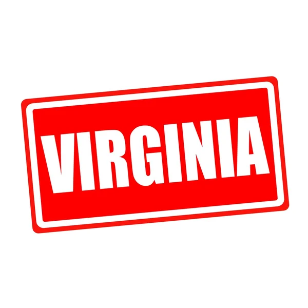 Virginia white stamp text on red backgroud — Stock Photo, Image